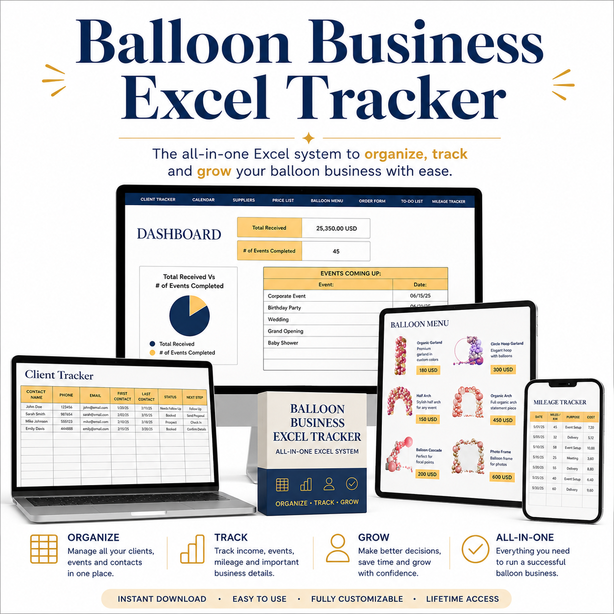 Balloon Business Excel Tracker